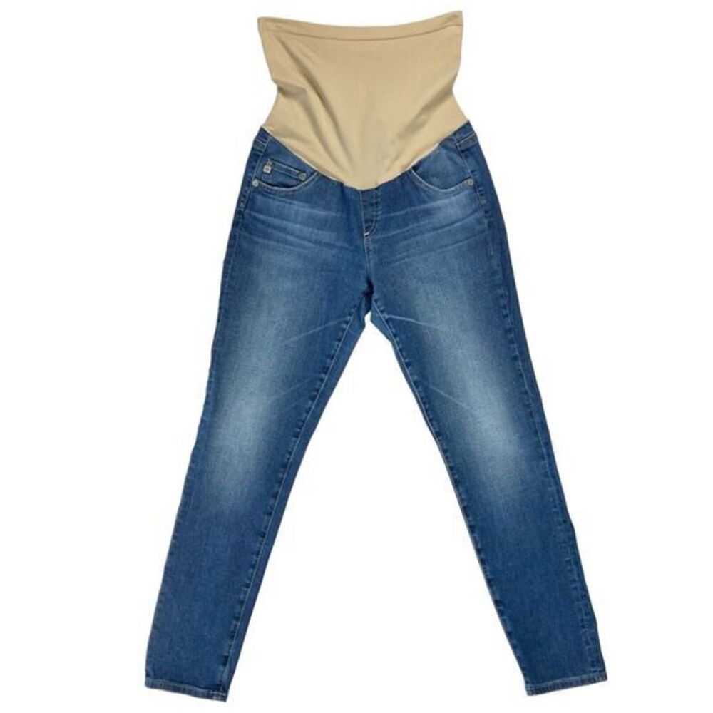 Ag Adriano Goldschmied Maternity Skinny Jeans with Beige Panel